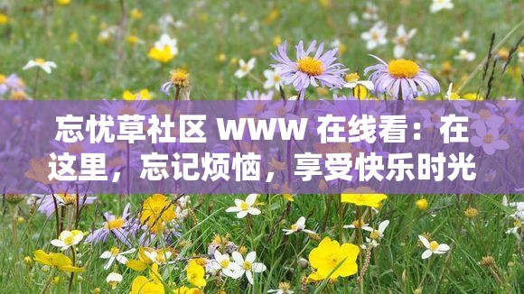 忘忧草社区 WWW 在线看：在这里，忘记烦恼，享受快乐时光