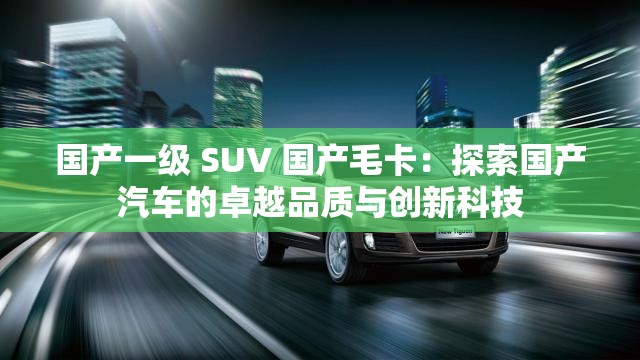 国产一级 SUV 国产毛卡：探索国产汽车的卓越品质与创新科技