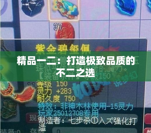 精品一二：打造极致品质的不二之选