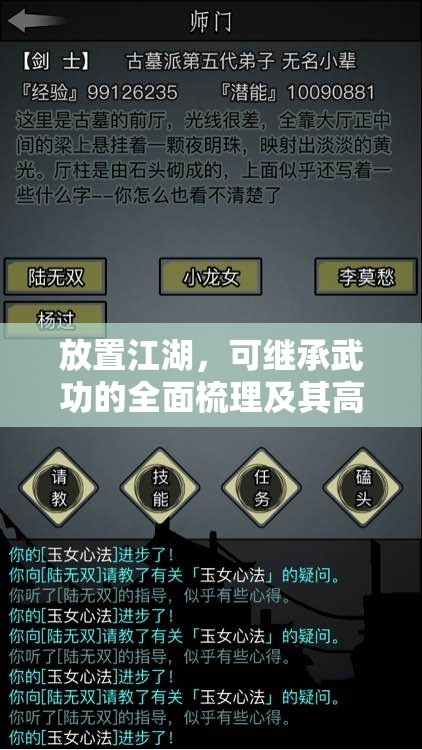 放置江湖，可继承武功的全面梳理及其高效管理策略解析