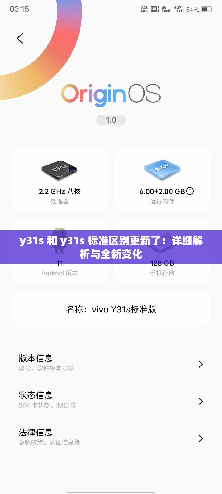 y31s 和 y31s 标准区别更新了：详细解析与全新变化