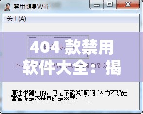 404 款禁用软件大全：揭秘那些被禁用的神秘软件