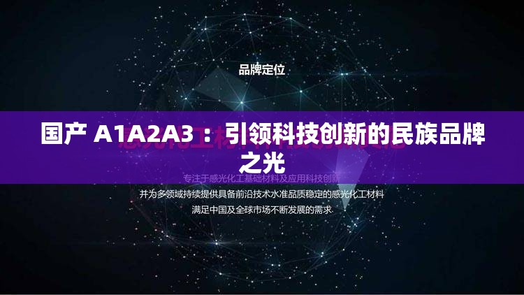 国产 A1A2A3 ：引领科技创新的民族品牌之光