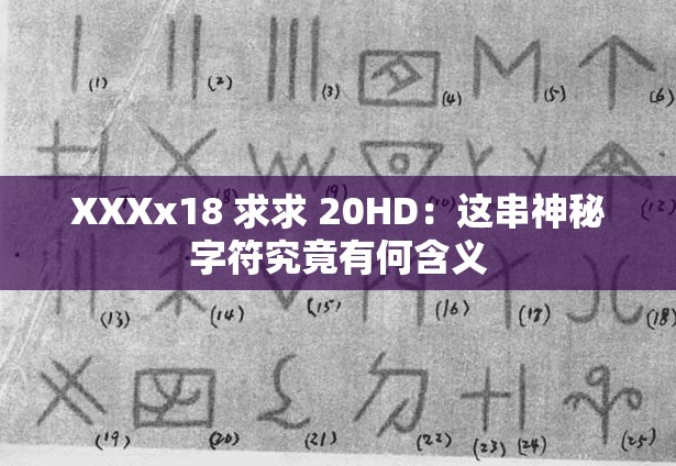 XXXx18 求求 20HD：这串神秘字符究竟有何含义