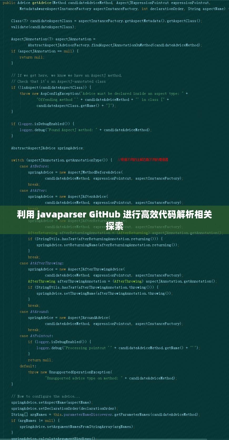 利用 javaparser GitHub 进行高效代码解析相关探索