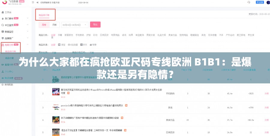 为什么大家都在疯抢欧亚尺码专线欧洲 B1B1：是爆款还是另有隐情？