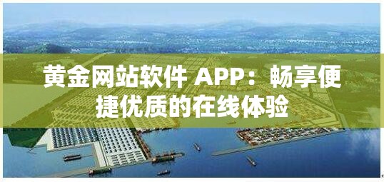 黄金网站软件 APP：畅享便捷优质的在线体验