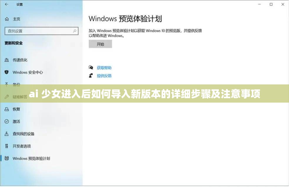 ai 少女进入后如何导入新版本的详细步骤及注意事项