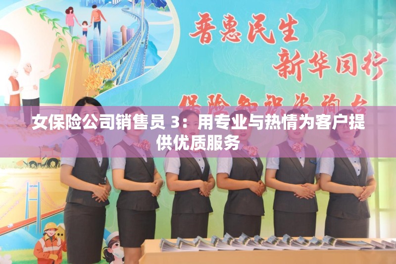 女保险公司销售员 3：用专业与热情为客户提供优质服务