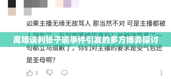 离婚谈判张子瑜事件引发的多方博弈探讨