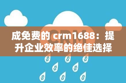 成免费的 crm1688：提升企业效率的绝佳选择