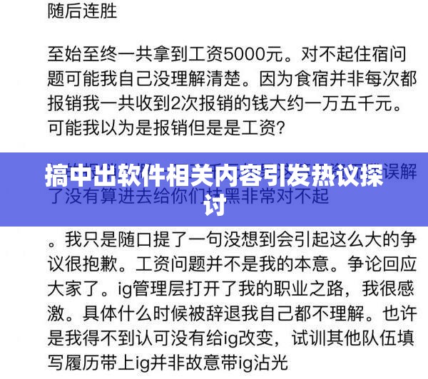 搞中出软件相关内容引发热议探讨