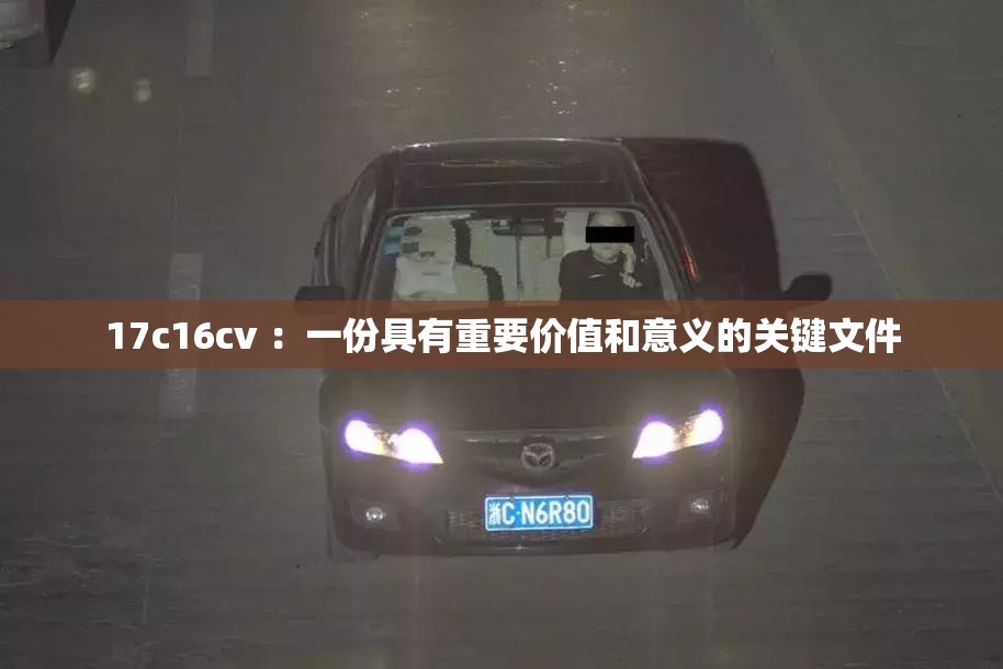 17c16cv ：一份具有重要价值和意义的关键文件