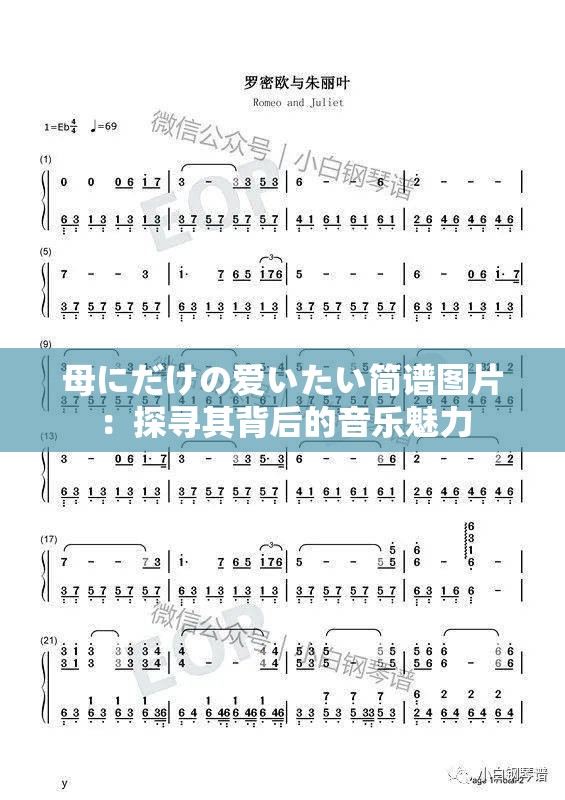 母にだけの爱いたい简谱图片：探寻其背后的音乐魅力