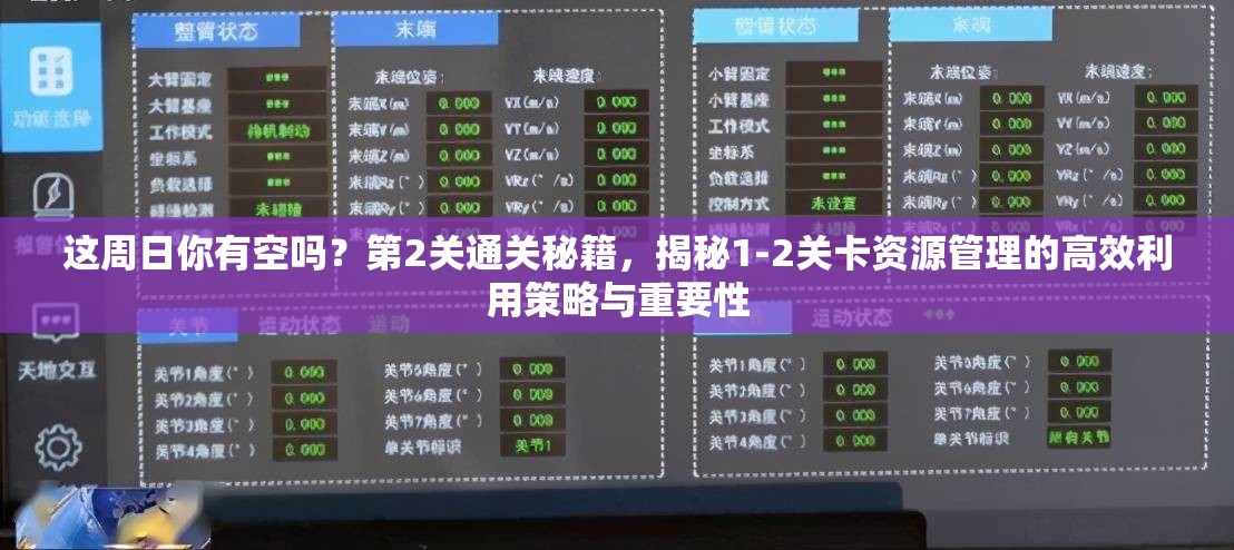 这周日你有空吗？第2关通关秘籍，揭秘1-2关卡资源管理的高效利用策略与重要性