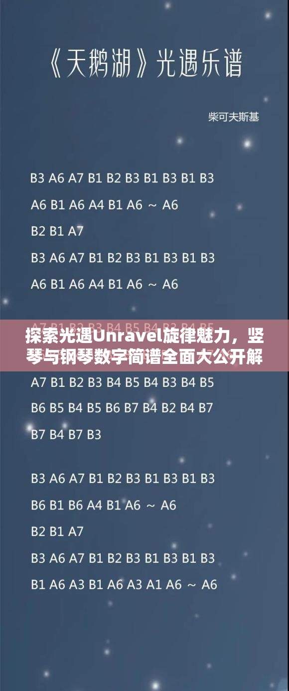 探索光遇Unravel旋律魅力，竖琴与钢琴数字简谱全面大公开解析