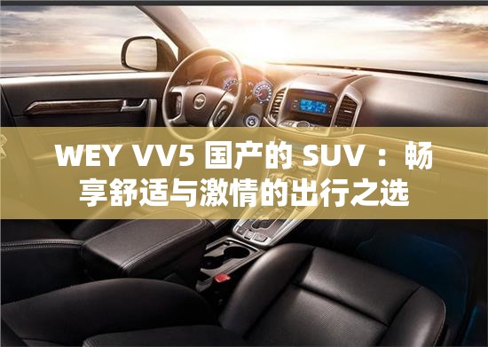 WEY VV5 国产的 SUV ：畅享舒适与激情的出行之选