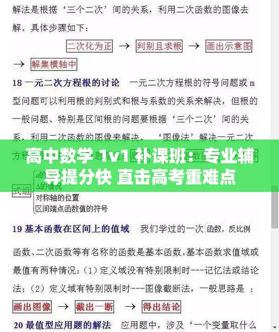 高中数学 1v1 补课班：专业辅导提分快 直击高考重难点