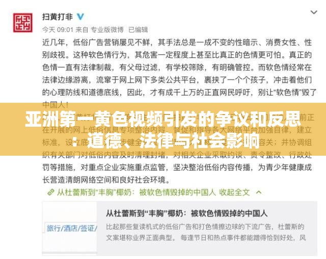 亚洲第一黄色视频引发的争议和反思：道德、法律与社会影响