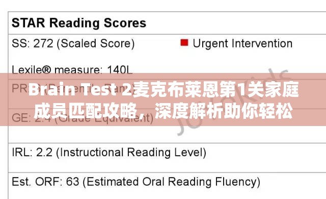 Brain Test 2麦克布莱恩第1关家庭成员匹配攻略，深度解析助你轻松通关