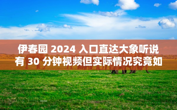 伊春园 2024 入口直达大象听说有 30 分钟视频但实际情况究竟如何呢