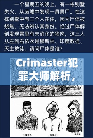 Crimaster犯罪大师解析，精神病医院秘密答案揭秘，探讨凶手身份及资源管理高效策略