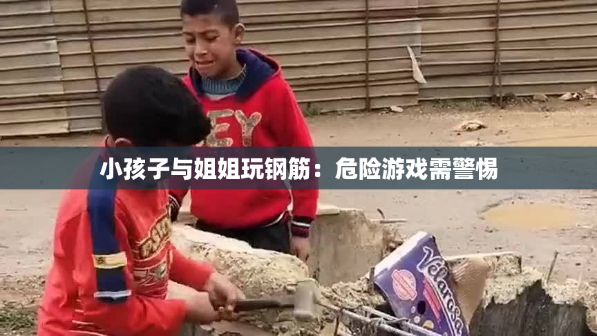 小孩子与姐姐玩钢筋：危险游戏需警惕