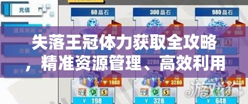 失落王冠体力获取全攻略，精准资源管理、高效利用策略及避免浪费技巧