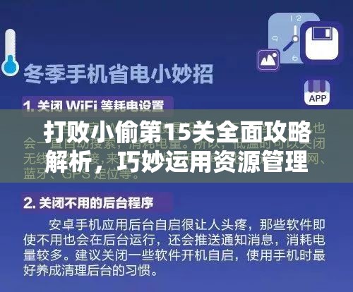 打败小偷第15关全面攻略解析，巧妙运用资源管理智慧通关秘籍