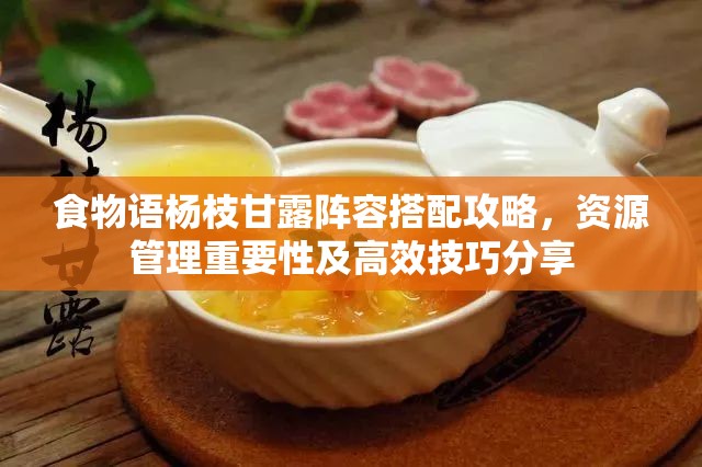 食物语杨枝甘露阵容搭配攻略，资源管理重要性及高效技巧分享