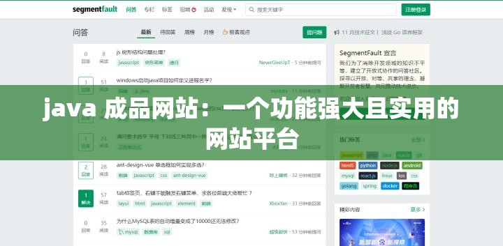java 成品网站：一个功能强大且实用的网站平台