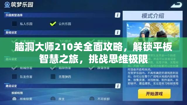 脑洞大师210关全面攻略，解锁平板智慧之旅，挑战思维极限