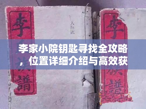 李家小院钥匙寻找全攻略，位置详细介绍与高效获得方法深度解析