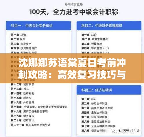 沈娜娜苏语棠夏日考前冲刺攻略：高效复习技巧与时间管理秘籍大公开