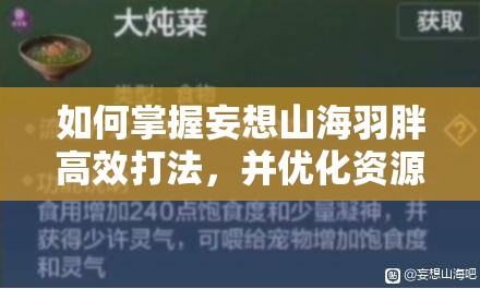 如何掌握妄想山海羽胖高效打法，并优化资源管理策略？