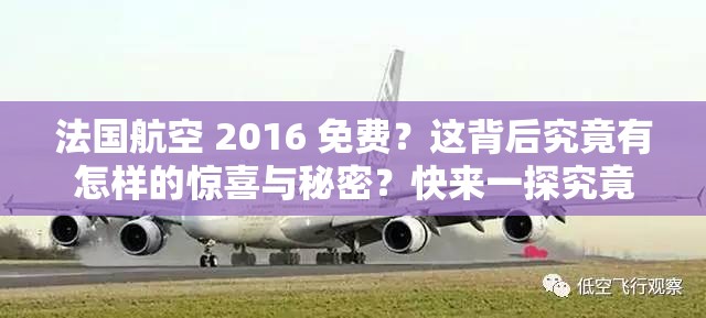 法国航空 2016 免费？这背后究竟有怎样的惊喜与秘密？快来一探究竟