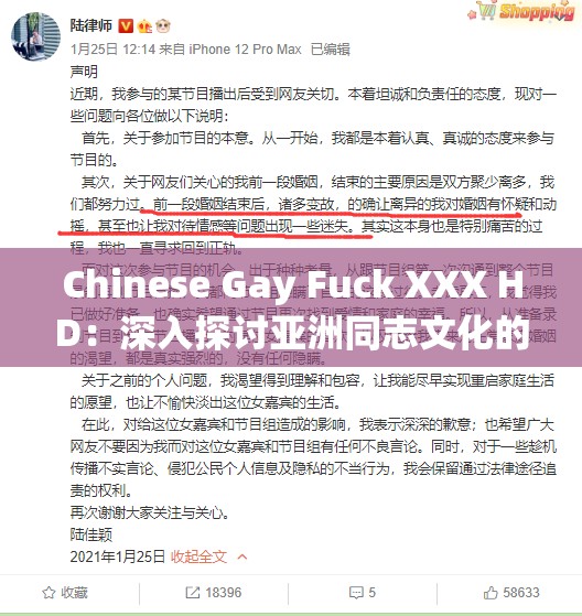 Chinese Gay Fuck XXX HD：深入探讨亚洲同志文化的视觉表达与影响