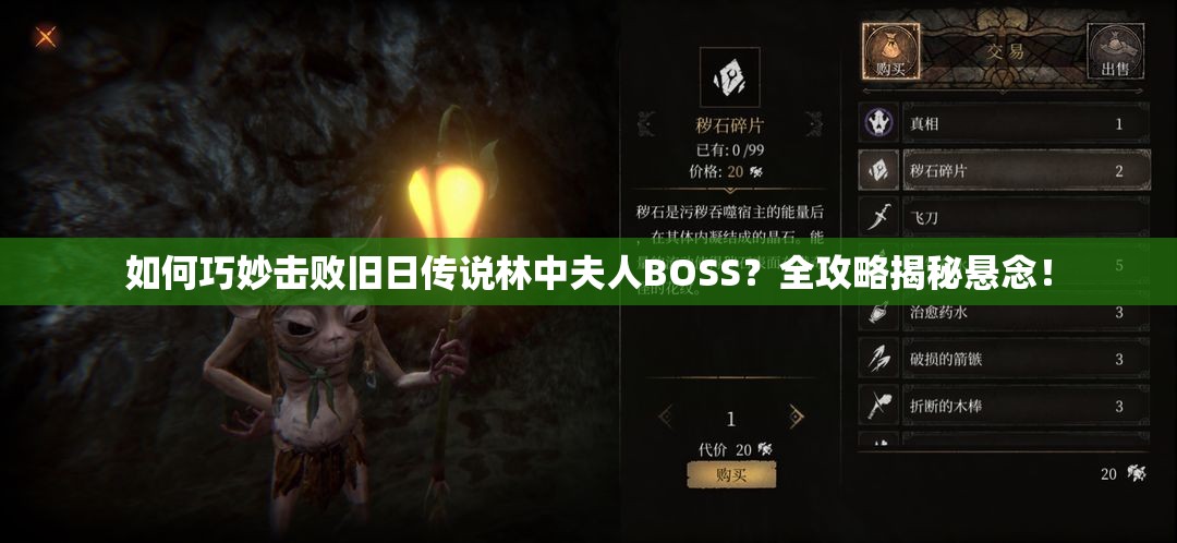 如何巧妙击败旧日传说林中夫人BOSS？全攻略揭秘悬念！