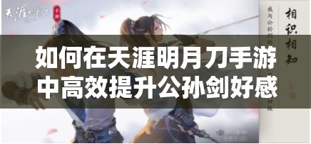 如何在天涯明月刀手游中高效提升公孙剑好感度？未来玩法有何新变革？